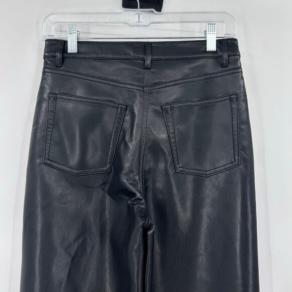 Wilfred The Melina Pant Black Faux Leather High-Rise Straight Leg Pants Womens 4 - Picture 10 of 11